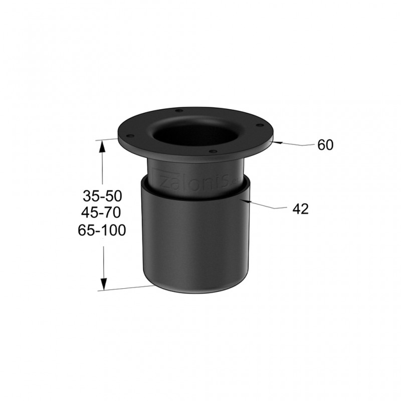 FURNITURE LEG SANDY / MAT BLACK